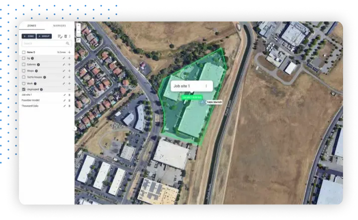 Job site zone geofence example