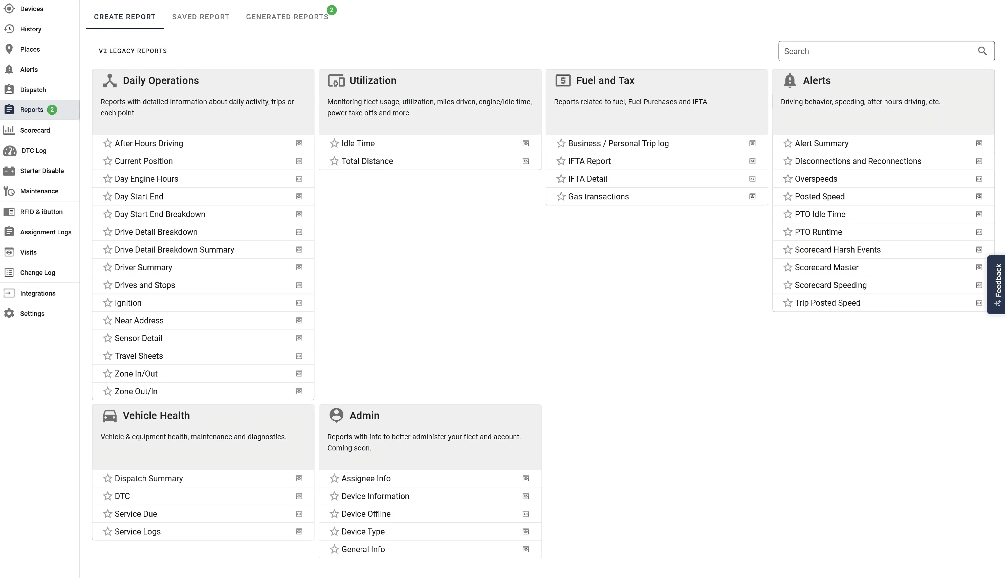 One Step GPS Reports UI